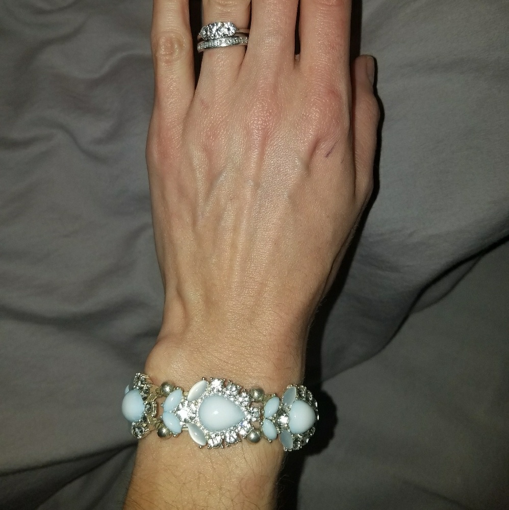 Baby light blue and Silver bracelet